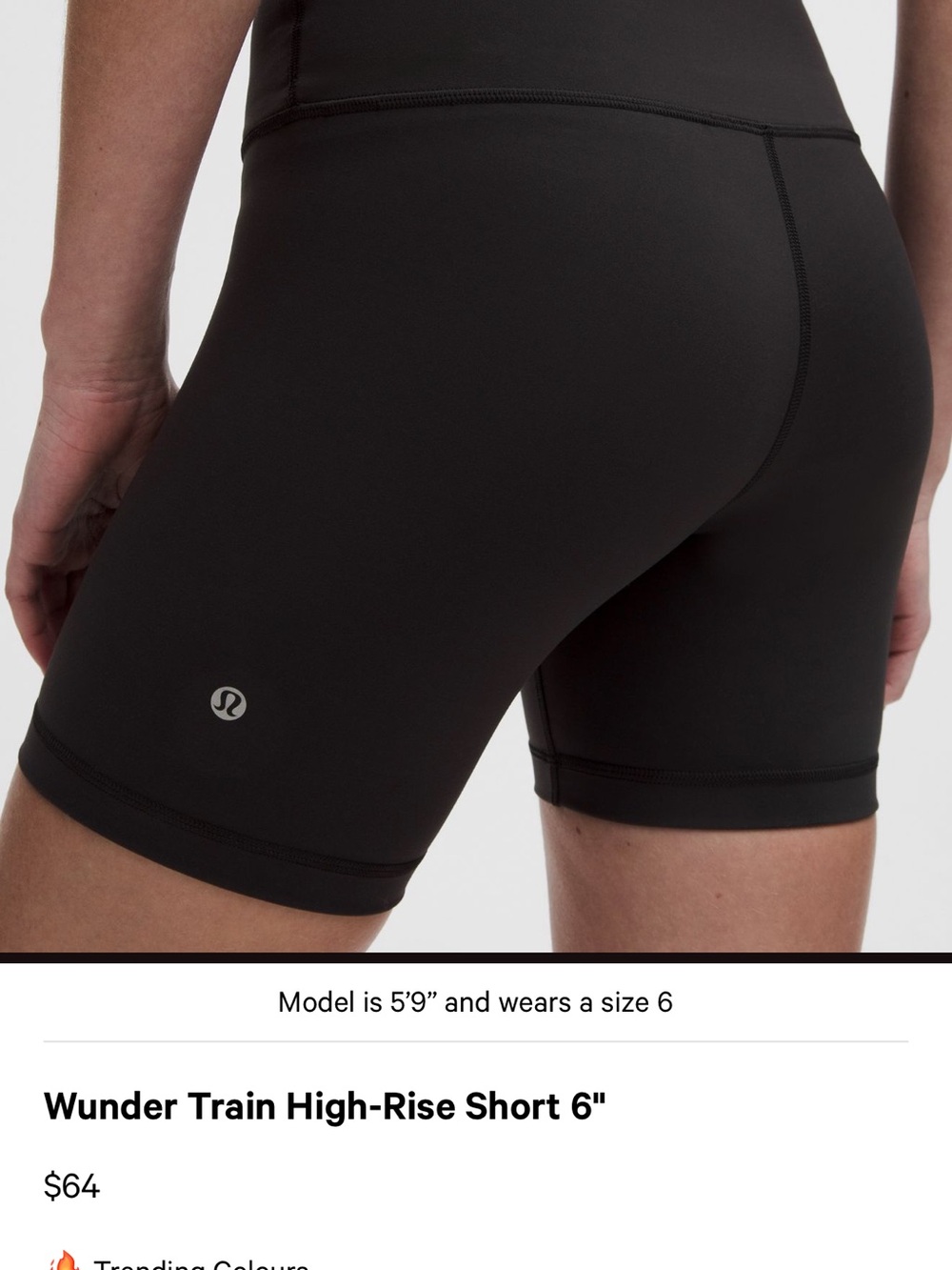 lululemon athletica Black Bike Shorts - High-Rise 6"